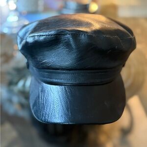Black Leather Cap
